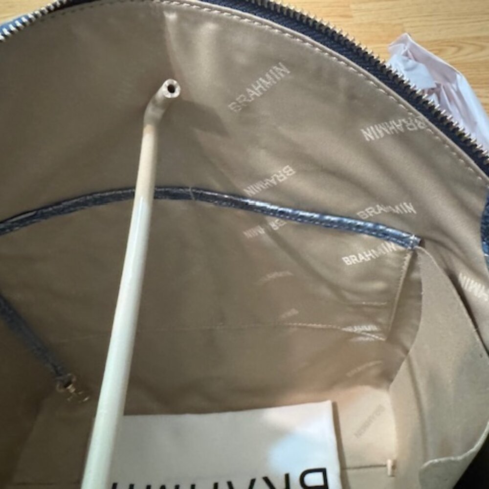 Brahmin Large Duxbury Satchel Serenity Blue Ombre Melbourne Leather Retail $325 - Picture 8 of 9